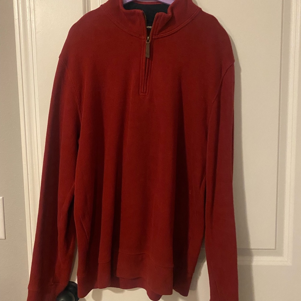 Men's Red Half-Zip Sweater